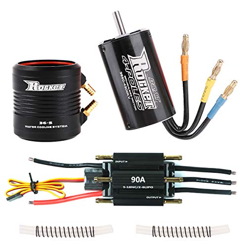 Crazepony-UK 3660 4300KV Motor with 36-S Water Cooling Jacket and 90A Brushless ESC Combo for 800-1000mm RC Boat