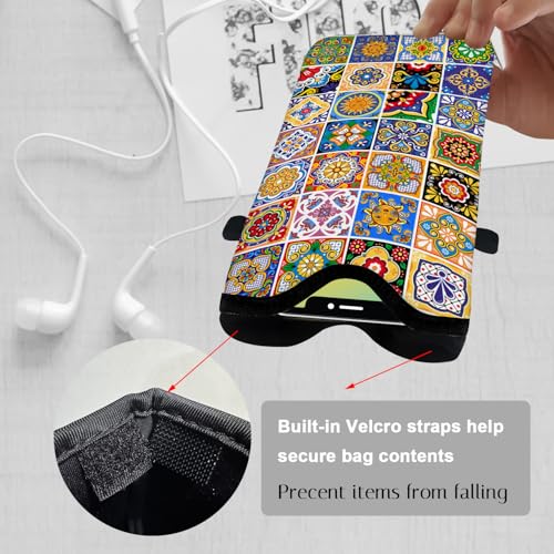 Image of Neoprene Cell Phone Sleeve Pouch Case Bag with Crossbody Strap Neck Lanyard for Women 7.1 X 3.9 in Bohemian Style