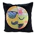 Mermaid Sequin Pillow Case,SNUG STAR Reversible Emoji Cushion Cover Changeable Face Pillowcases DIY Decorative Pillowcase for Sofa Home Decor 16 X 16"(Gentleman and lady)