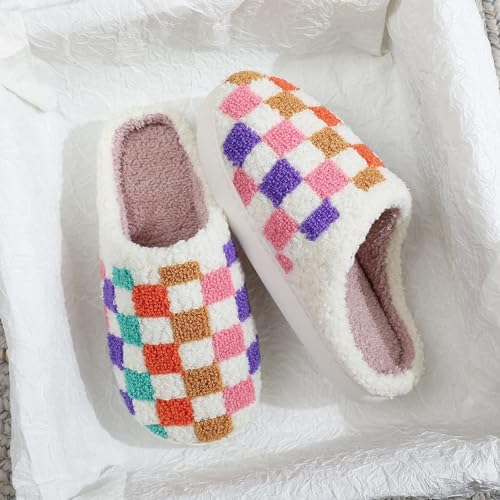 Image of Slippers for Women Men Fuzzy Memory Foam Slipper Fluffy Winter Soft Warm Slip On House Shoes
