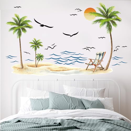 Vinilos Decorativos Tropicales con Palmas y Olas miniatura 3