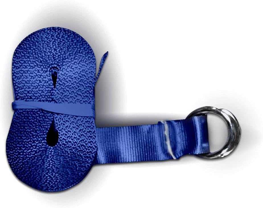 Nylon Webbing Tie Down Straps Double D Ring | 1.5-Inch Wide by 13-Foot Long | 20-Pack | for Securing Bounce Houses, Slides, Obstacle Courses, Inflatables, West Coast Frame, High Peak, & Pole Tents