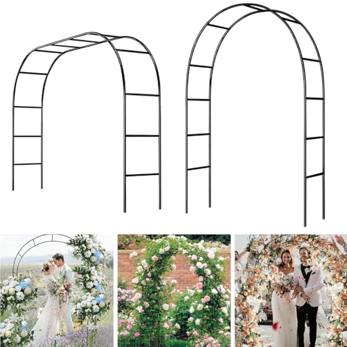 SpringUp Garden Arch Climbing Plants Support Flower Arbour Pergola Trellis Archway Party (Black)