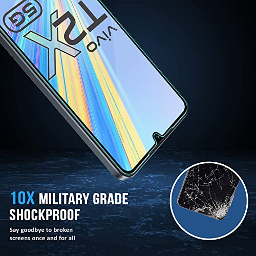 Image of ArmourPro Tempered Glass for Vivo T2X - 9H Screen Protector with Black Border, Anti Scratch, Edge-to-Edge Coverage, HD Clarity, Smooth Touch, Case Friendly | Black