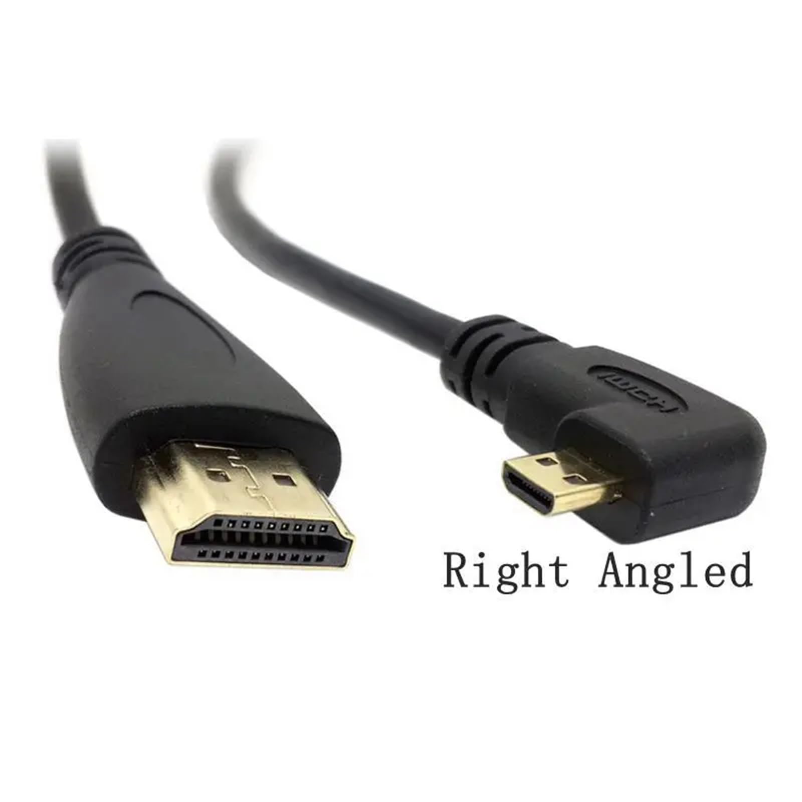 Kabel typu A A Micro HDMI typu D góra dół lewy i prawy kąt 3D kabel kolankowy 4K 1080p Audio kompatybilny z Micro HDMI do kamery tabletu (3m, Up)