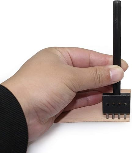 Miniatura 5 de Rongon Herramientas de cuero, perforadora de cuero para costura de cuero, perforadora de 246 puntas, herramienta de perforación de agujero redondo