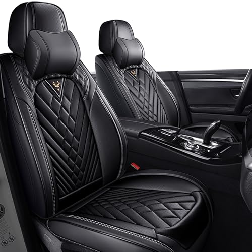SLJU Seat Covers for Toyota GR Corolla 2023-2025, Premium Nappa Leather Seat Covers(Luxury Front, Black)