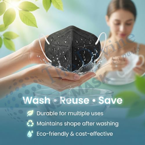 Image of Reusable & Washable Face Mask - Breathable Foldable Non-Woven Fabric Mask with Adjustable Ear Loops for Everyday Use, Comfortable Unisex Fit