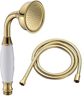 Ownace Bathroom Classic Style Traditional Brass Telephone Hand Shower Head and 1.5M Shower Hose
