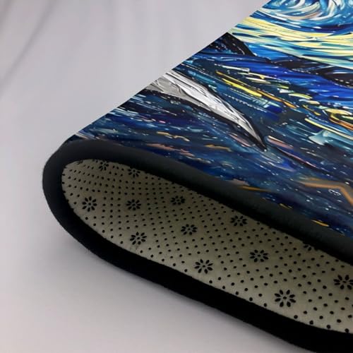 Tapis requin lavable et antidérapant avec motif rétro grand format - 7