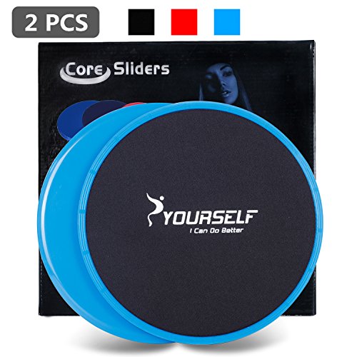 SYOURSELF Core Exercise Sliders Dual Sided Gliding Discs-2 Pieces-Used on Carpet or Hardwood