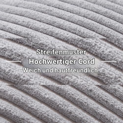 Topfinel Kissenbezug 50x50 Kordsamt grau 2er Set Winter deko Kissenbezüge Kissenhülle Dekorative Sofakissen Couchkissen Dekokissen… – Ansicht 4