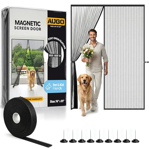 AUGO Magnetic Screen Door - Self Sealing 74 x 81