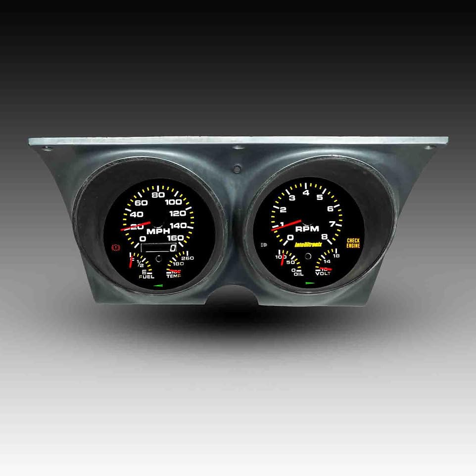 1968 Camaro Analog Gauge Panel Direct Replacement, Black Faceplate, GPS Speed, Water & Oil Press Sending Units Included AP4000-S9020