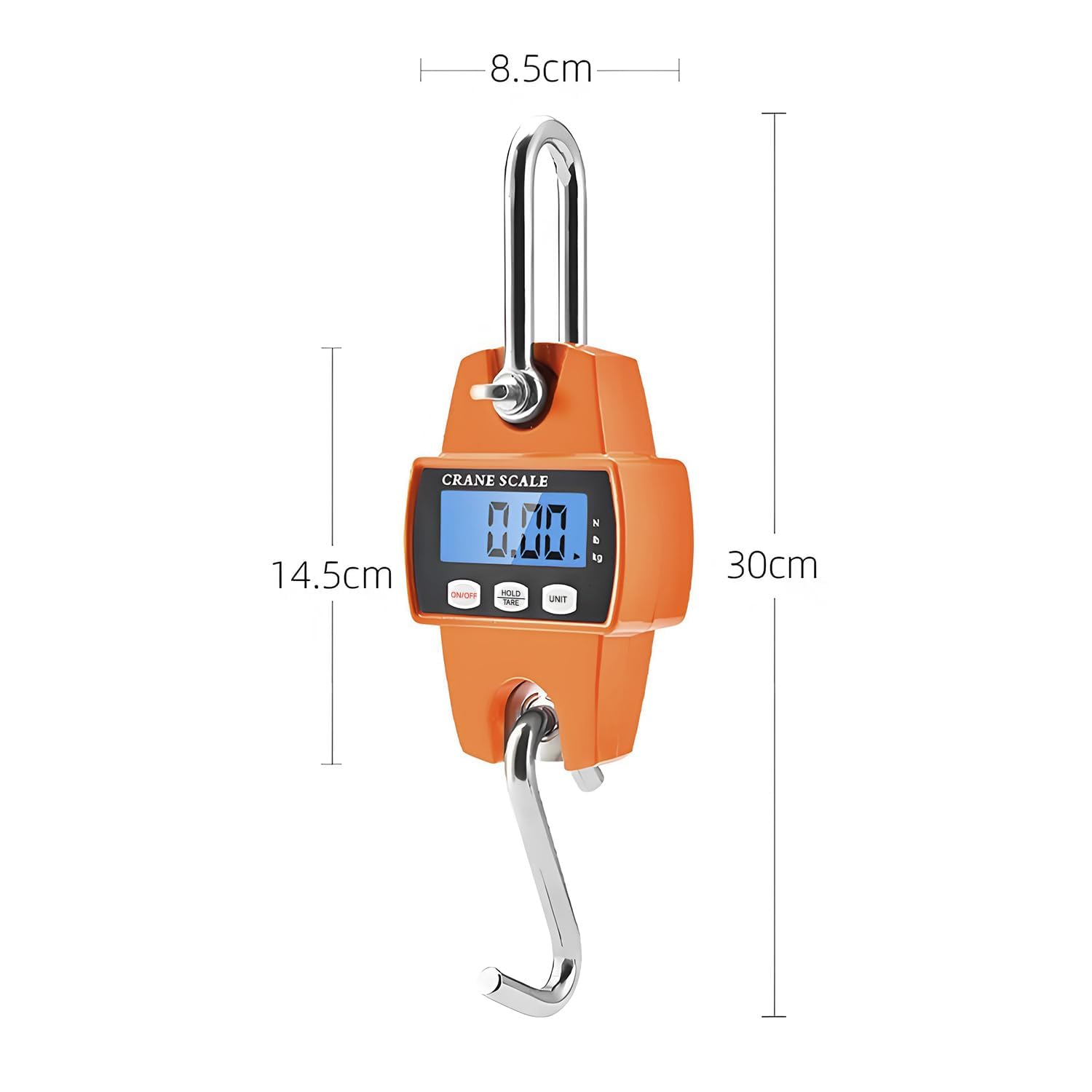 Qumox Balance Numérique Suspendue 300 kg – Mini Grue Portable avec Crochets, Écran LCD, Haute Précision, Balance de Pêche, Ferme, Chasse, Extérieur