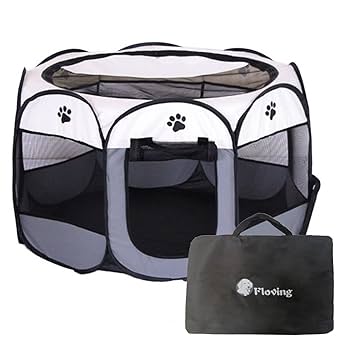 Pet Life 折り畳み ペットサークル 匿名送料込 ペットサークル ペットハウス メッシュ 折りたたみ 114x62cm 犬