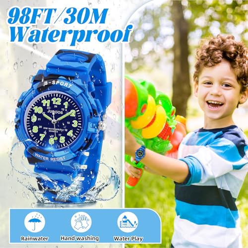 Image of Juboos Kids Watch Analog for Boys Girls, Childrens Waterproof Soft Strap Kids Time Teaching Quartz Wristwatch for Ages 5-15