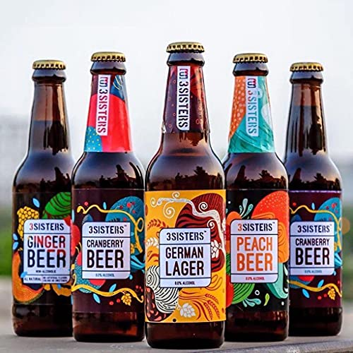 Image of 3Sisters Non Alcoholic Beer - Assorted Flavors - (Pack of 6 Bottles x 330ml each)