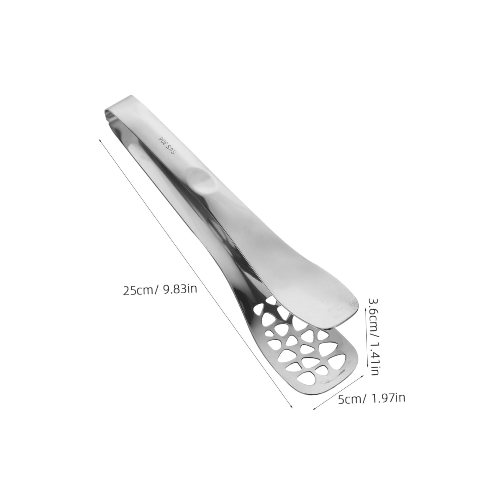 OFFSCH Stainless Steel Food Clip Heat Resistant Bbq Tong for Cooking Lightweight Kitchen Food Clamps Random Pattern Design for Grilling Picnic and Restaurant Use