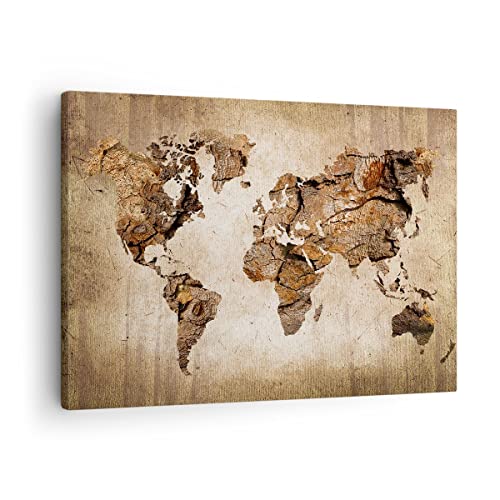 ARTTOR Lienzos decorativos mapa mundo moderno Cuadro Sobre Lienzo Moderno 70x50cm Cuadros Decoracion Salon Dormitorio Cocina Cuadros Pared Imágenes Wall Art Prints Decor Canvas AA70x50-3590