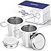 DAZAKA Infusor te Filtro te Para Taza Infusionador 304 inoxidable Colador de té Para té Suelto, Tetera con Tapa, Asa Plegable, Para Tazas Grandes y Pequeñas