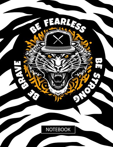 Notebook: Wide Ruled Lined Tiger Composition Notebook - 8.5 x 11 Journal