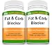 2 Bottles Fat and Carb Blocker with Phaseolus Vulgaris (White Kidney Bean Extract) Chitosan Extreme Diet Pills Weight Loss 180 Total Capsules KRK Supplements