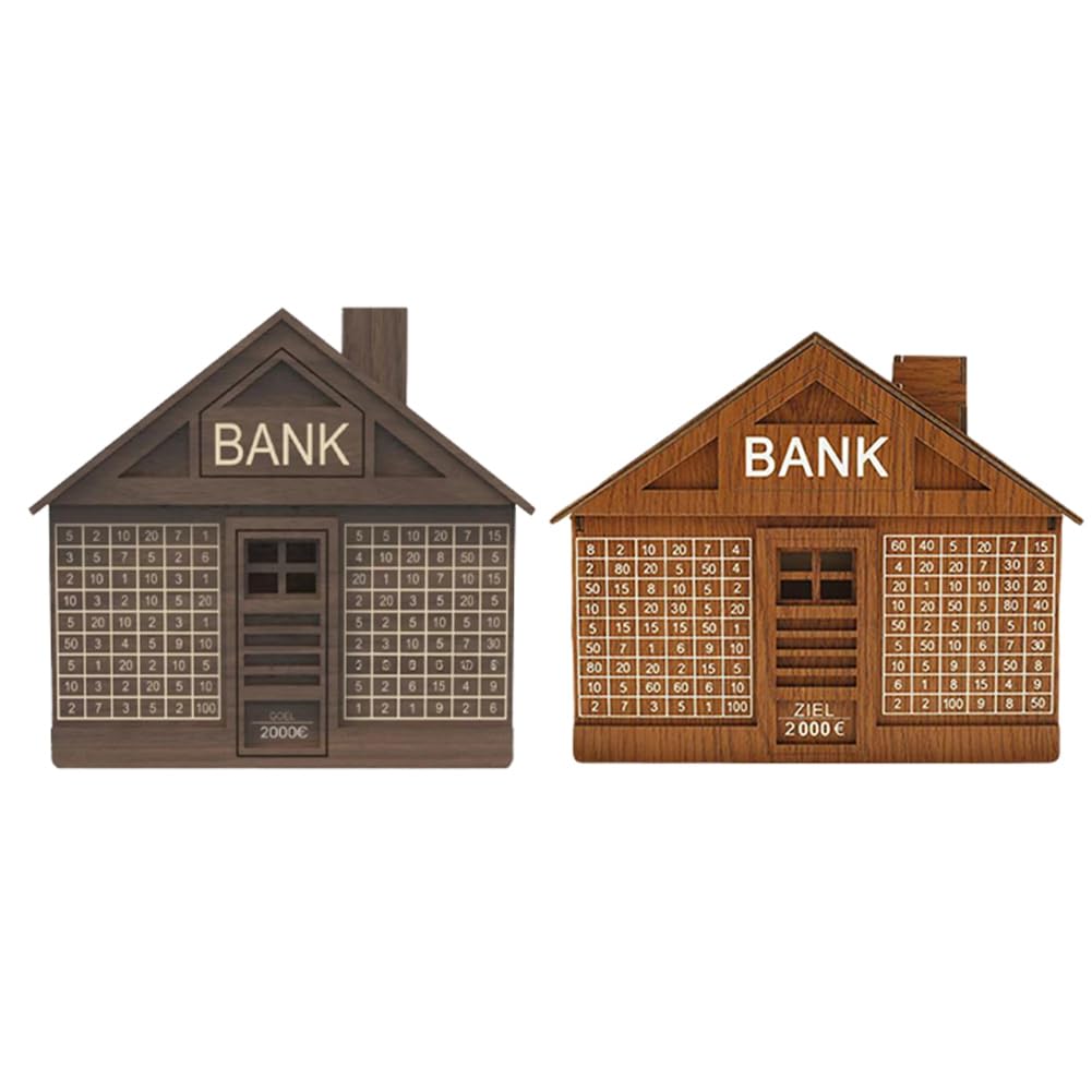 CTRLZS 2000 Euro Wooden Piggy Bank for Adults Children Piggy Bank Money Bank Wooden Crafts Reusable Piggy Bank