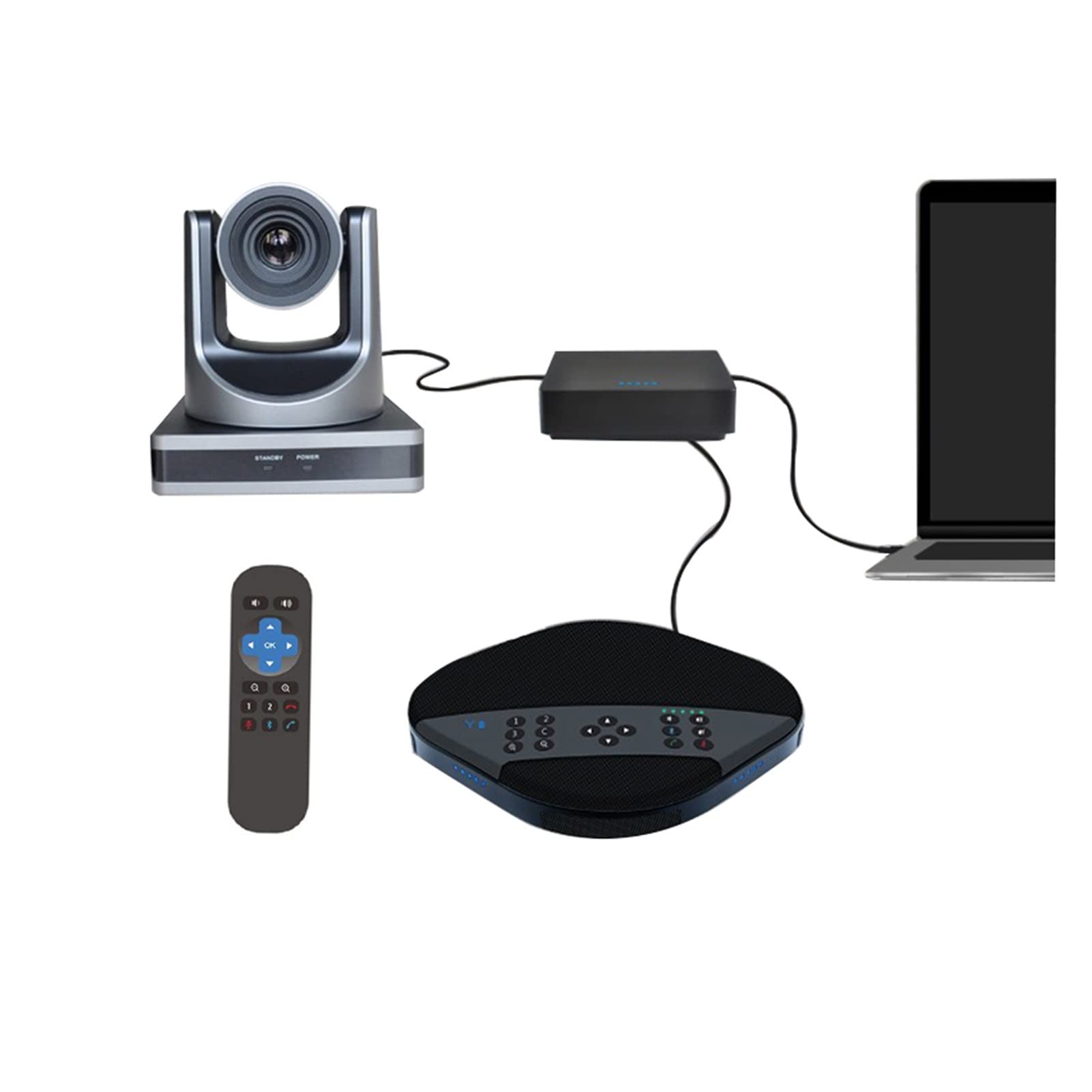 Webcam Sistema de videoconferencia de grupo con cámara, centro y altavoz PTZ de 12x