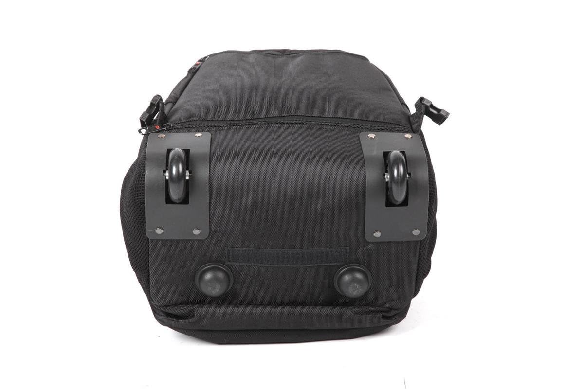 Adventure Bags - Mochila con ruedas 2 en 1, compartimento principal grande, compartimento para portátil, nailon impermeable, 2 ruedas de goma, Negro, 55 cm x 36 cm x 55 cm