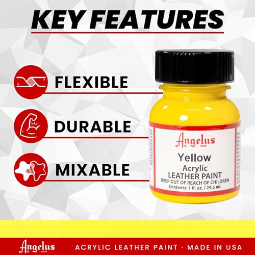Image of Angelus Acrylic Leather Paint, Yellow, 1 oz.