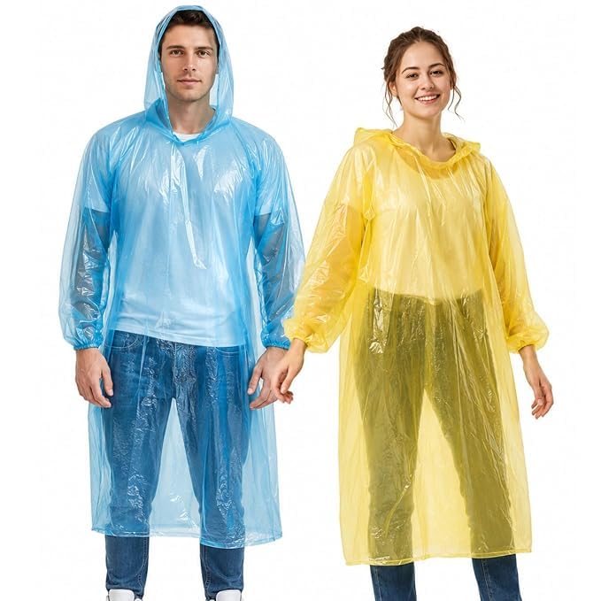 Pocket Size Disposable Raincoat Pack of 2 | Waterproof Plastic Rain Poncho | Compact Emergency Rain Card for Men & Women-image-27