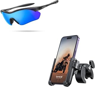 Lamicall Motorcycle Phone Mount + Polarized Sports Sunglasses