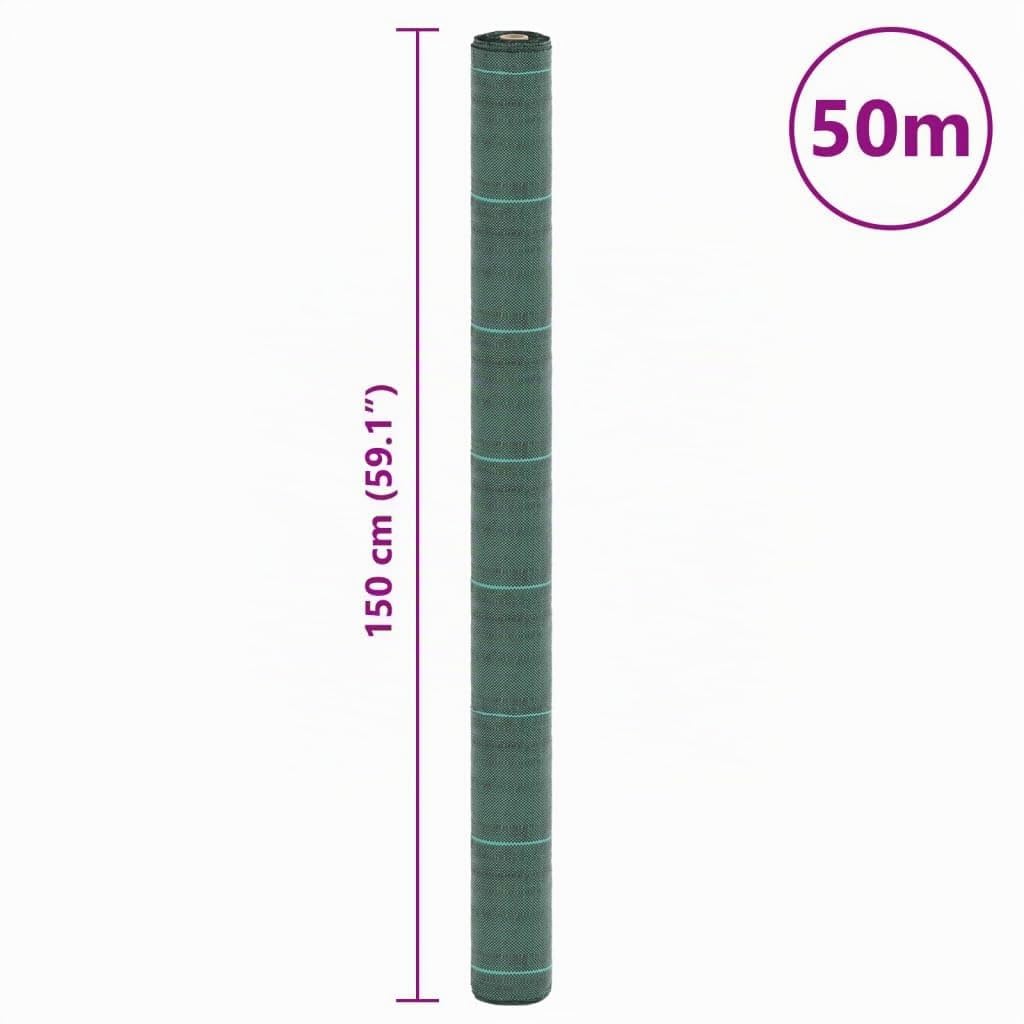 Tomostar Toile de Paillage, Géotextile de Paillage Contre Les Mauvais Herbes Toile Bâche Anti Mauvaises Herbes Vert 1,5x50 m PP
