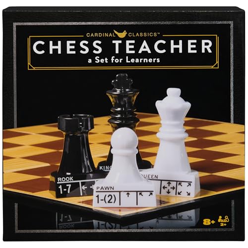 Spin Master Games, Cardinal Classics Chess Teacher, Learn to Play Strategy Board Games for Beginners, Chess Set for Kids, 2 Players, for Ages 8 & Up