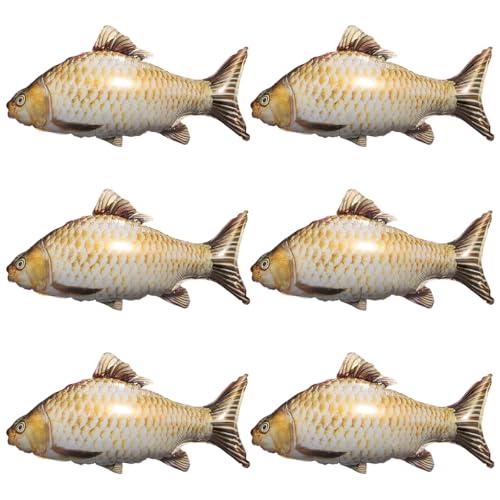6-teiliges Set,Fisch Ballons,Aufblasbarer Karpfen,Aufblasbarer Fisch,Aufblasbare Tiere,Pool Tiere Aufblasbar,Fisch Aufblasbares Spielzeug,Geschenke für Angler