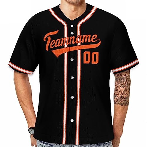 Black Custom Baseball Jersey Personalized Gifts With Patch Team Name Number Stitch And 3D Print Tech Men Women Kid Toddler #TOP2