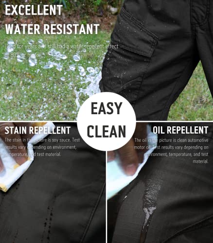 Toritours Tactical Pants For Men, Water Resistant Hiking Work Pants For Men Ripstop Bdu Cargo Pants For Men Relaxed Fit Classic Black #TOP3
