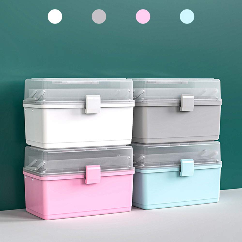 Tragbare mehrschichtige Kunststoffbox Erste-Hilfe-Koffer Notfall-Aufbewahrungsbehälter