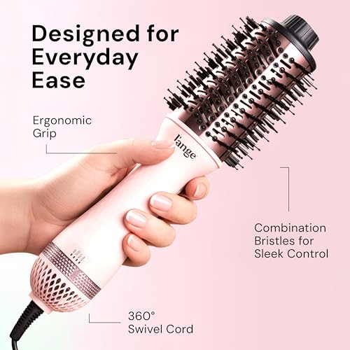 L'ANGE HAIR Le Volume 2-in-1 Titanium Blow Dryer Brush | Frizz Control Blowout Hair Dryer Brush for Drying and Styling | Volumizing Hot Air Styler for All Hairstyles | Oval Barrel | Blush - 60mm - image 7