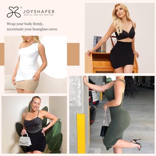 Image of JOYSHAPER Half Slip Skirt for Women Under Dresses Tummy Control Shapewear Dress Slip with Built-in Thong