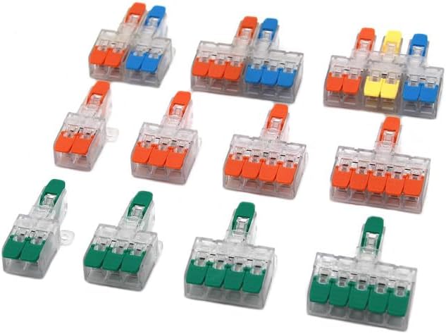 Wire Connectors 1 2 3 Pin Splitter Led Push in Terminal Blocks Quick Connector Conductor Cable Junction Box 0.5-6mm²(Y614O)