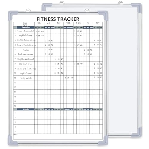 Lincia 18 x 24 Inch Fitness Tracker Whiteboard Workout...