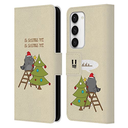 Étui en cuir Oh Arbre de Noël pour Samsung S23 avec fentes cartes