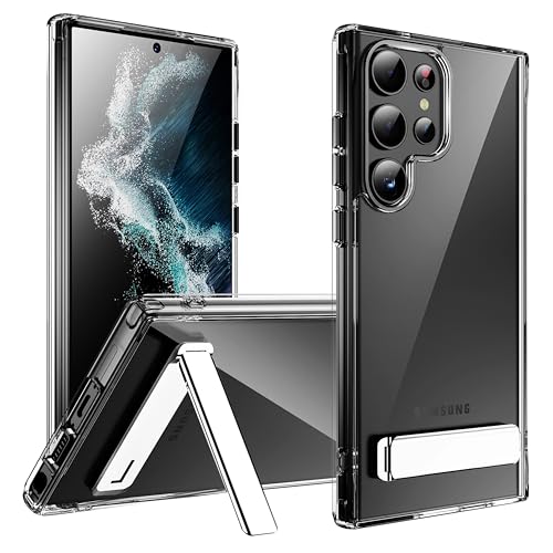 Coque Samsung S24 Ultra CEDO transparente avec support béquille en métal intégré