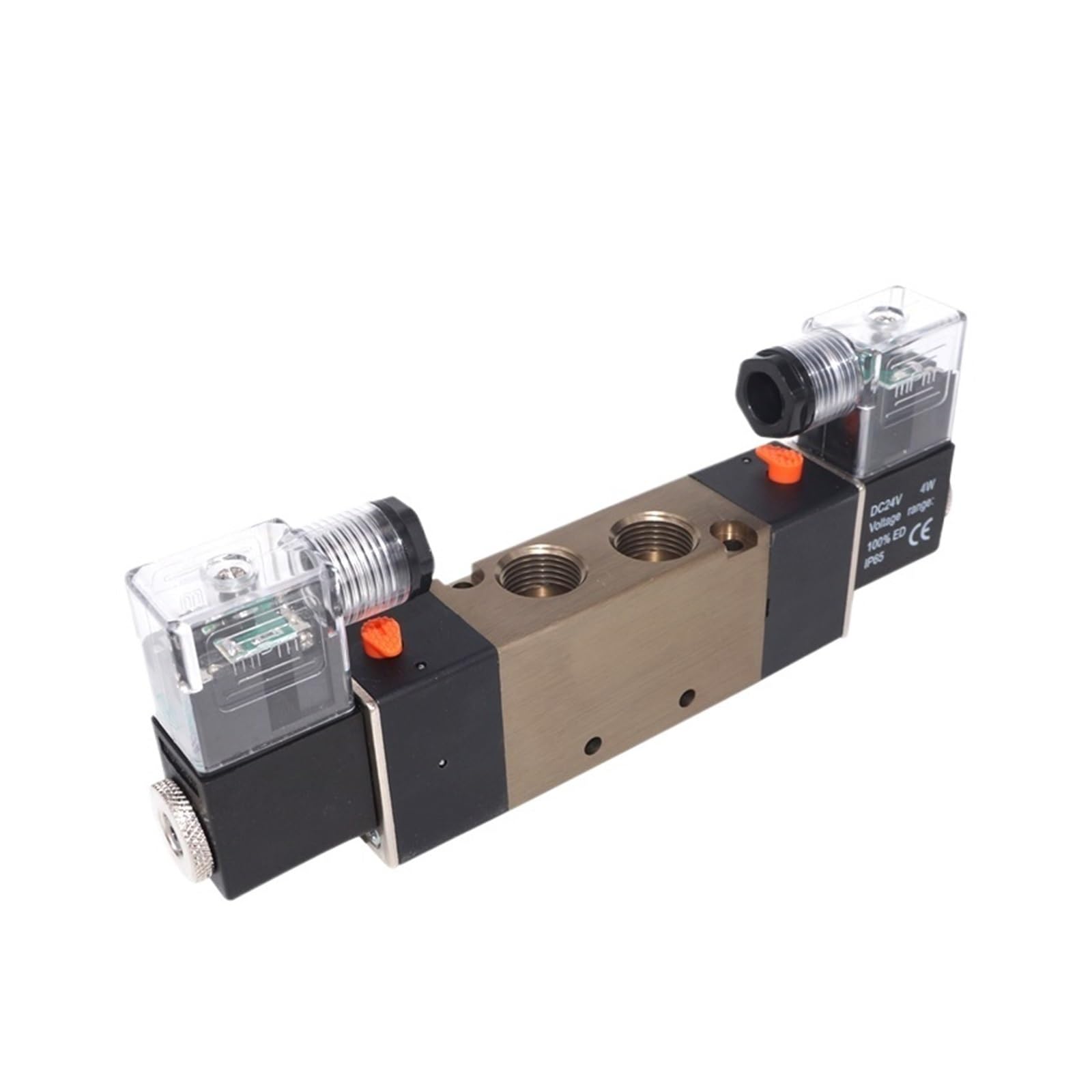 Electroválvula neumática de 5 vías y 2 Posiciones BSPT 3/8" 4V320-10, CC 12 V, 24, 110, 220(4V320-10 AC110V,6mm Fittings)