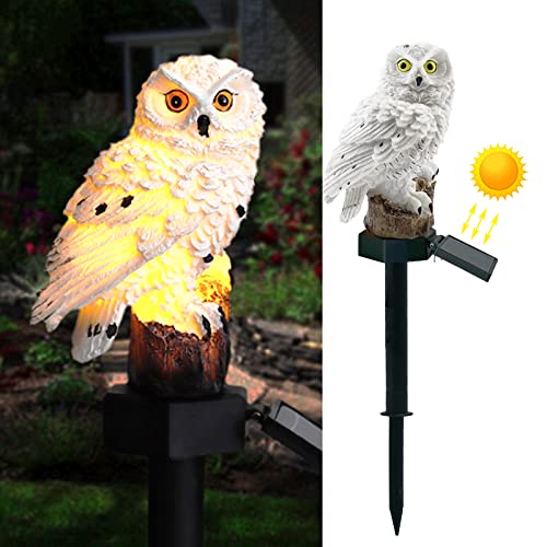 DOUBLE 2 C Solar Garden Light Outdoor Owl Solar Garden Stake Light Waterproof Warm White LED Light for Garden Patio Yard Lawn Walkway Decoration (Owl)
