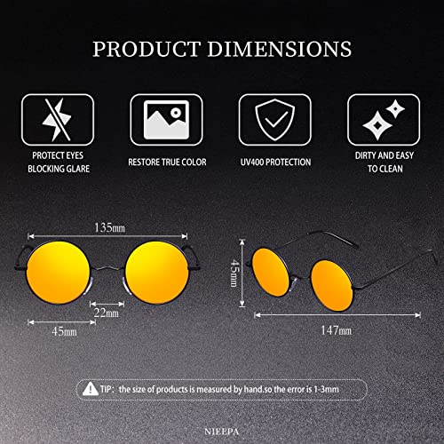 Image of Vintage Small Round Polarized Hippie Sunglasses for Men Women Circle Sun Glasses NP1002