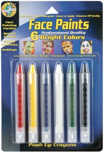 Dabn Stic FPSTICK-80042 Face Paint Push Up Crayons 6-Pkg-Bright Colors
