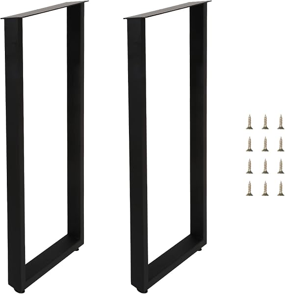 iWEDN 40 Inch Bar Height Table Legs, Heavy Duty Metal Bar Table Legs with Adjustable Feet, Rectangular Iron Furniture Le